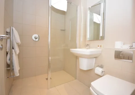The en-suite shower room at Petrel Apartment, Saundersfoot