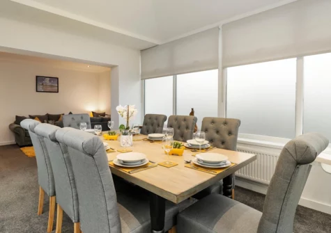 The ground floor dining area at Plas Gwyn, Saundersfoot