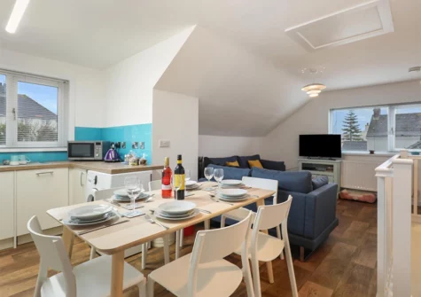 The first floor kitchen & dining area at Plas Gwyn, Saundersfoot