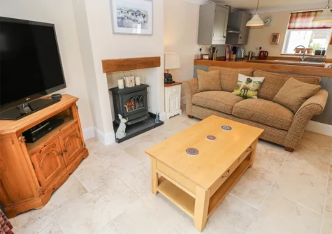 The living area at Pottery Cottage, Begelly