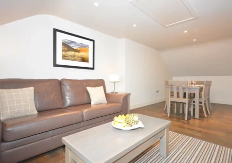 The living area at Puffin Penthouse, Saundersfoot
