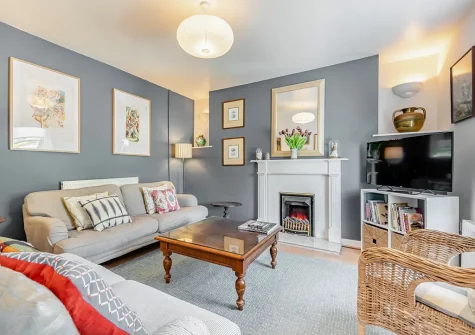 The living room at Quarry Cottages 3, Tenby