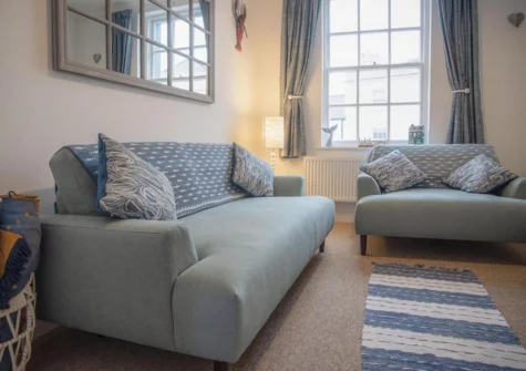 The living room at Ramsey Apartment, Tenby