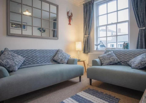 The living room at Ramsey Apartment, Tenby