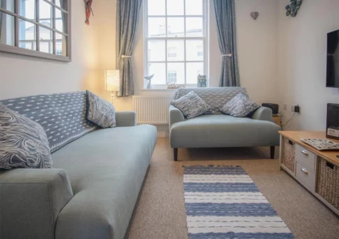 The living room at Ramsey Apartment, Tenby