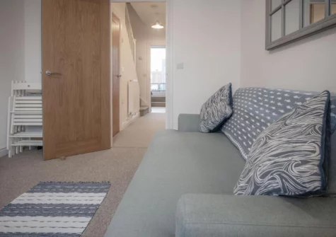 The living room at Ramsey Apartment, Tenby