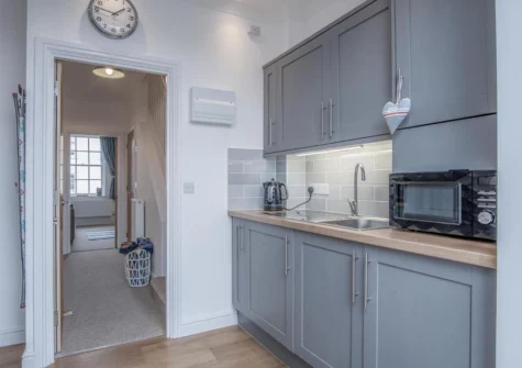 The kitchen at Ramsey Apartment, Tenby