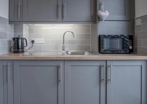 The kitchen at Ramsey Apartment, Tenby