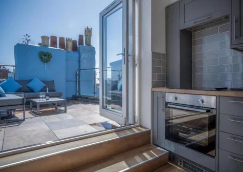 The kitchen at Ramsey Apartment, Tenby