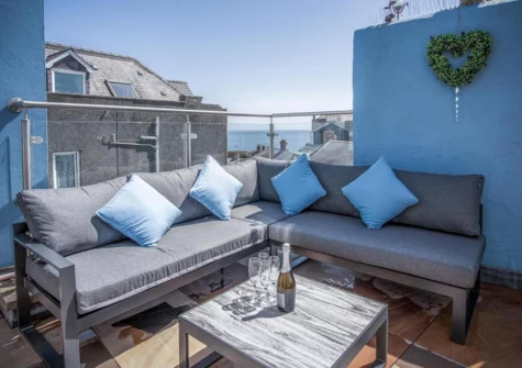 The sun terrace at Ramsey Apartment, Tenby