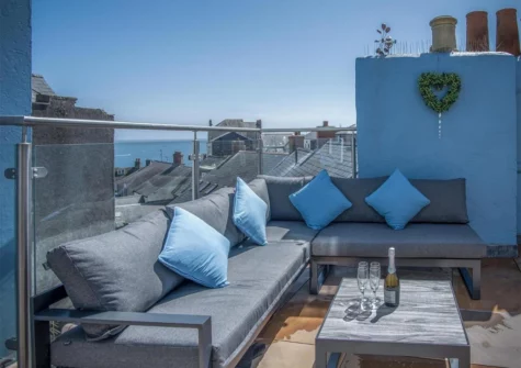 The sun terrace at Ramsey Apartment, Tenby