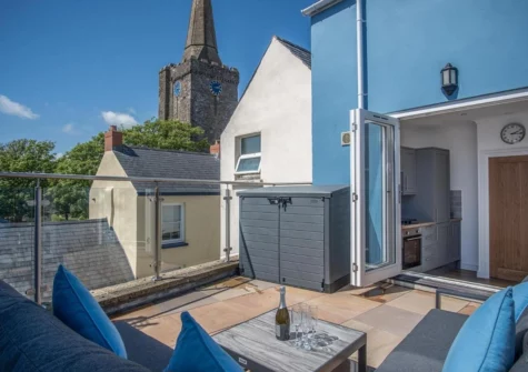 The sun terrace at Ramsey Apartment, Tenby