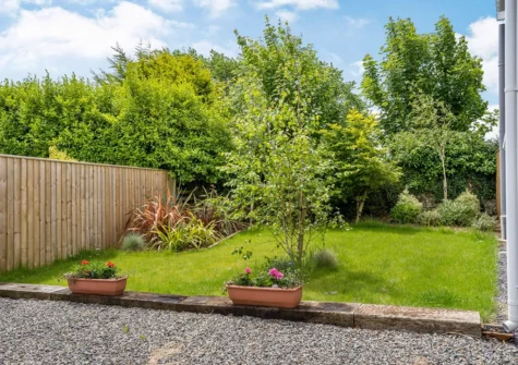The garden at Ramsey Lodge, Bier Wood Lodges, Manorbier