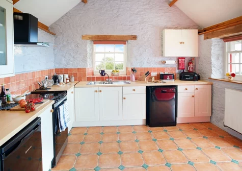 The kitchen at Rhiwelli, Dinas Cross