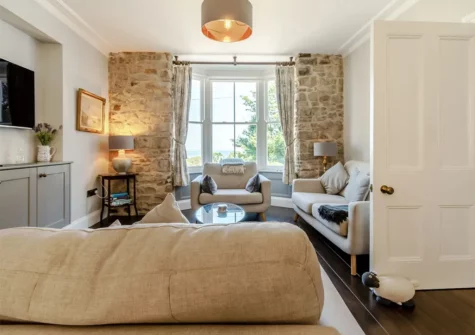 The living area at Rhodewood Lodge, Saundersfoot