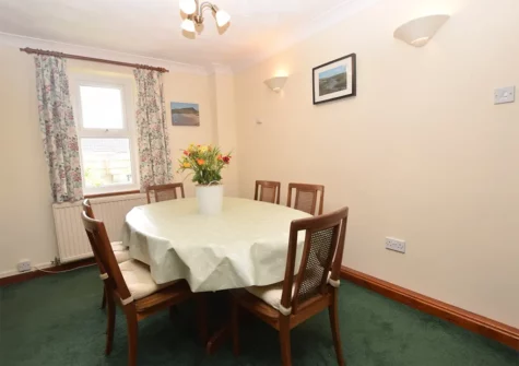 The dining area at Ropeyard Cottage, Fishguard