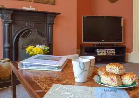 The living area at Rose Cottage, Tenby