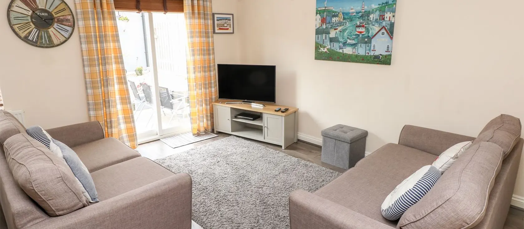 Sandy Bay House is a pretty pebble-grey cottage in the beautiful coastal village of Saundersfoot. The three-bedroom house has a large kitchen, comfortable living space and private outdoor patio perfect for alfresco dining and long sunny evenings.