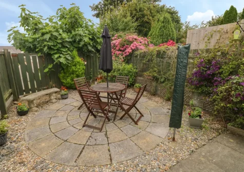 The patio & alfresco dining area at Sandyhill House, Saundersfoot