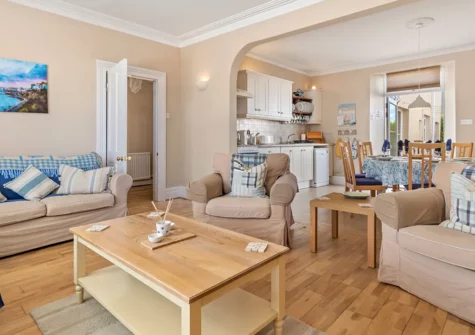 The living area at Seaways, Tenby