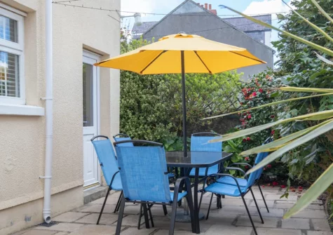 The secluded patio at Seaways, Tenby