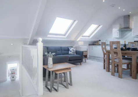 The living area at Skylark, Tenby