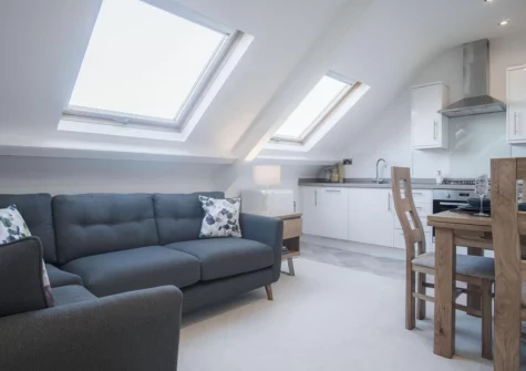 The living area at Skylark, Tenby