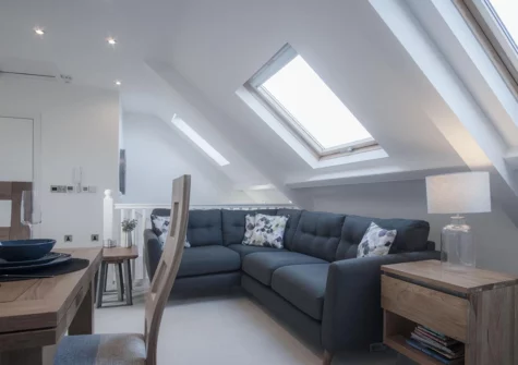 The living area at Skylark, Tenby