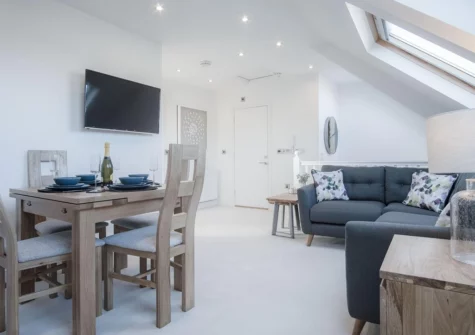 The living area at Skylark, Tenby