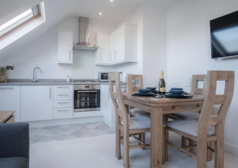 The kitchen & dining area at Skylark, Tenby