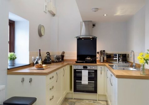 The kitchen at Snowdrop Cottage, Penfeidr Cottages, Glanrhyd