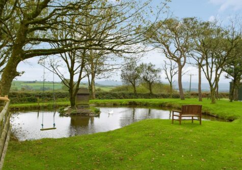 The garden & pond at Penfeidr Cottages, Glanrhyd