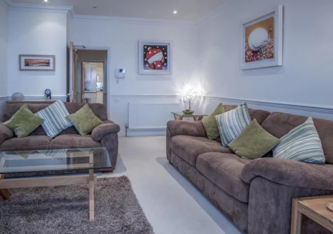 The living area at South Beach View, Tenby