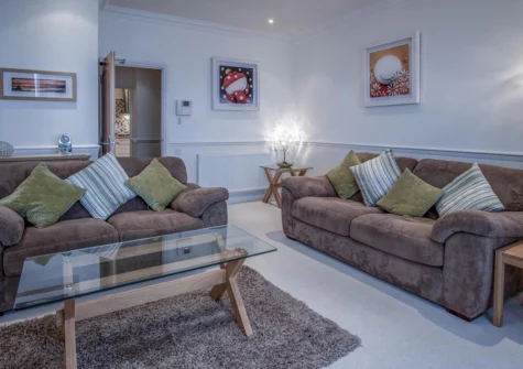 The living area at South Beach View, Tenby
