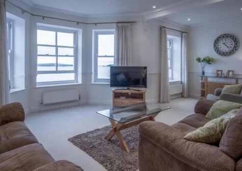 The living area at South Beach View, Tenby