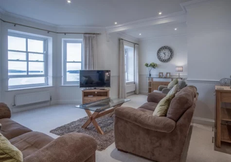 The living area at South Beach View, Tenby
