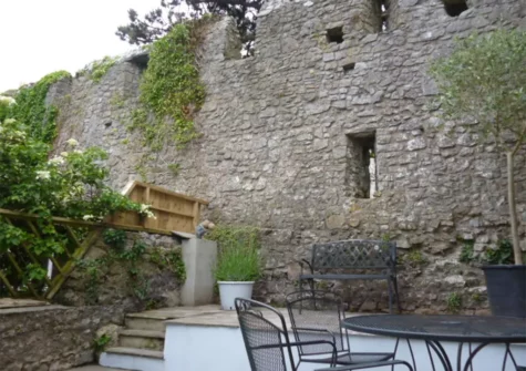 The patio & alfresco dining area at Southsea House, Tenby