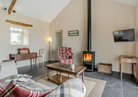 The living area at St Davids Bijou Retreat, Porthclais