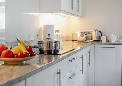 The kitchen at St Davids Bijou Retreat, Porthclais