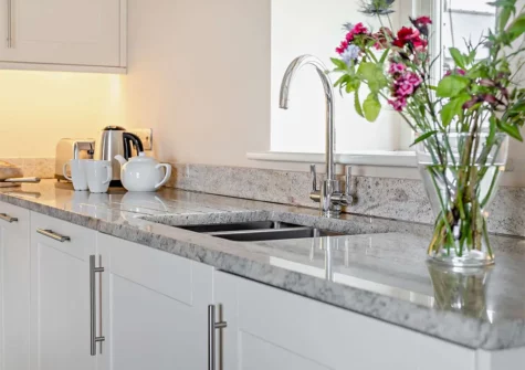 The kitchen at St Davids Bijou Retreat, Porthclais