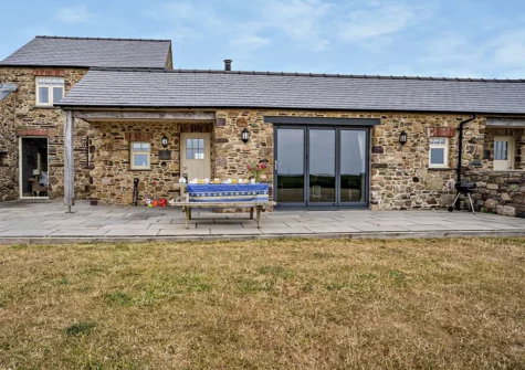 The patio & alfresco dining area at St Davids Corner House, Porthclais