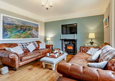 The living area at St Davids Farmhouse, Porthclais