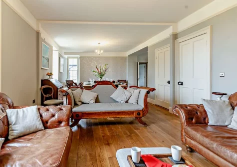 The living area at St Davids Farmhouse, Porthclais