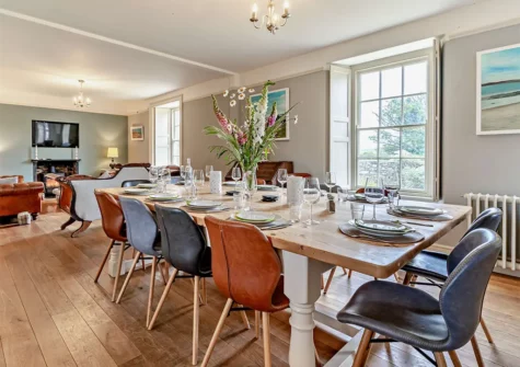 The dining area at St Davids Farmhouse, Porthclais