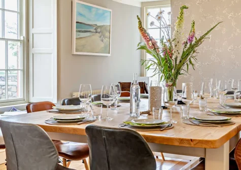 The dining area at St Davids Farmhouse, Porthclais