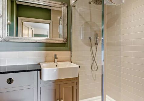 Bedroom #1 en-suite at St Davids Farmhouse, Porthclais