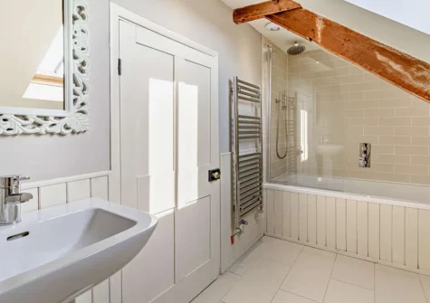 Bedroom #4 en-suite at St Davids Farmhouse, Porthclais