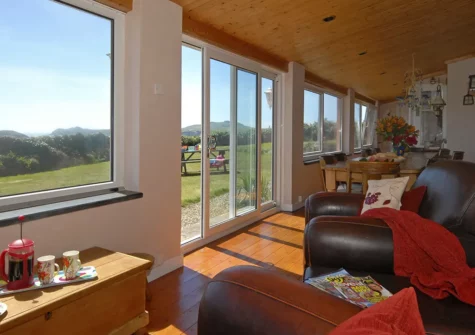 The verandah living area at St Justinians, St Davids