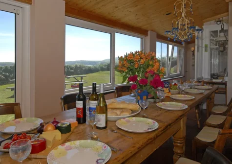 The verandah dining area at St Justinians, St Davids
