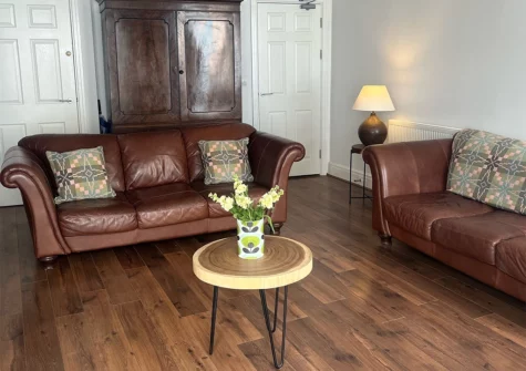 The living area at St Mary's Apartment, Tenby